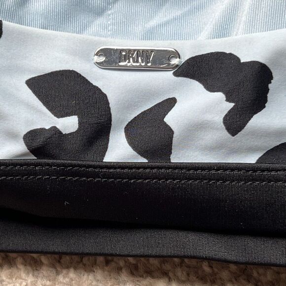 DKNY SWIM sz S Grey Cheetah Print Bralette 1" straps removeable padded cups - Picture 7 of 10